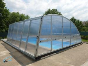 zastřešení bazénu podchozí Veselí nad Moravou se zavřenou výklopnou klapkou